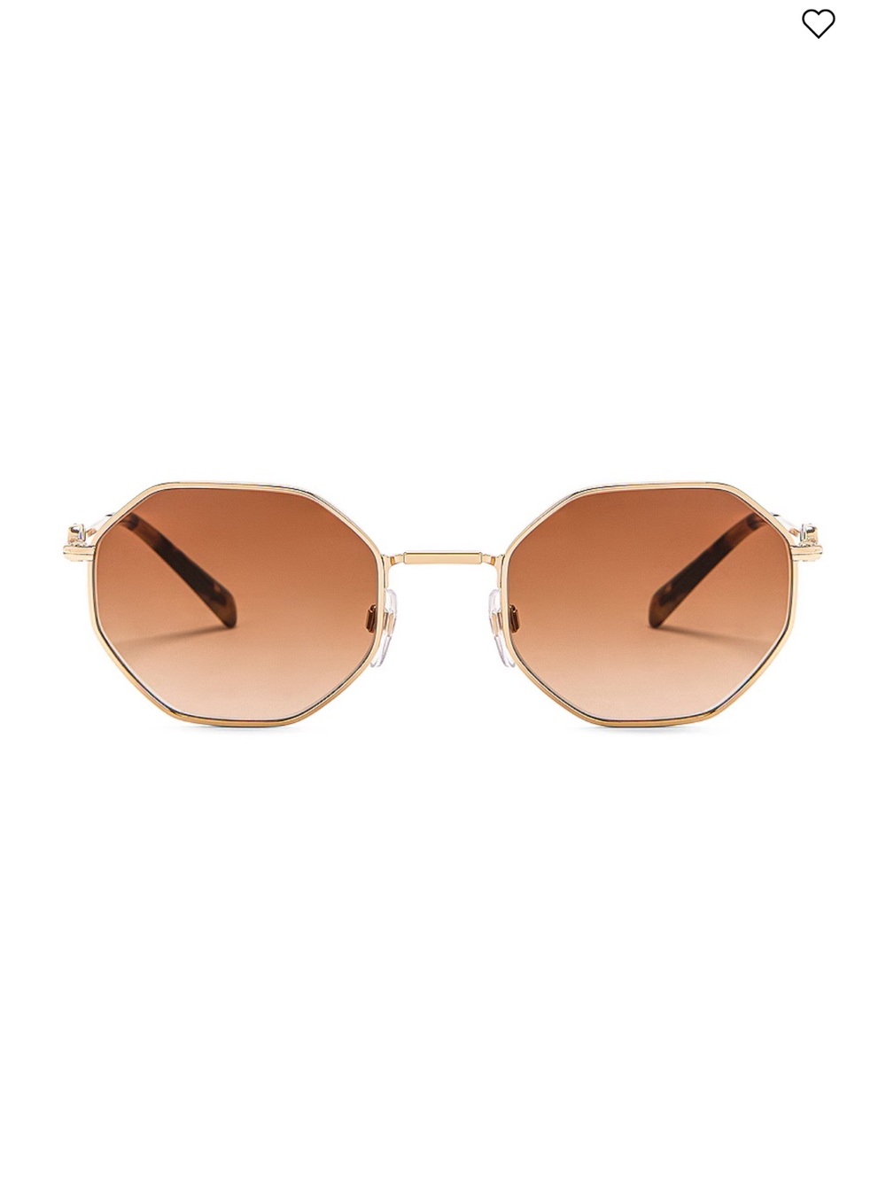 Valentino Garavani Gold Frame Brown Gradient Octagonal Sunglasses